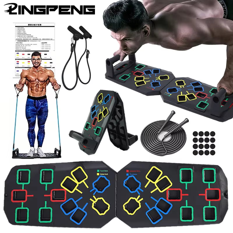 Foldable Push-Up Board System – 14-in-1 Home Gym Trainer for Chest, Arms, Core & Back