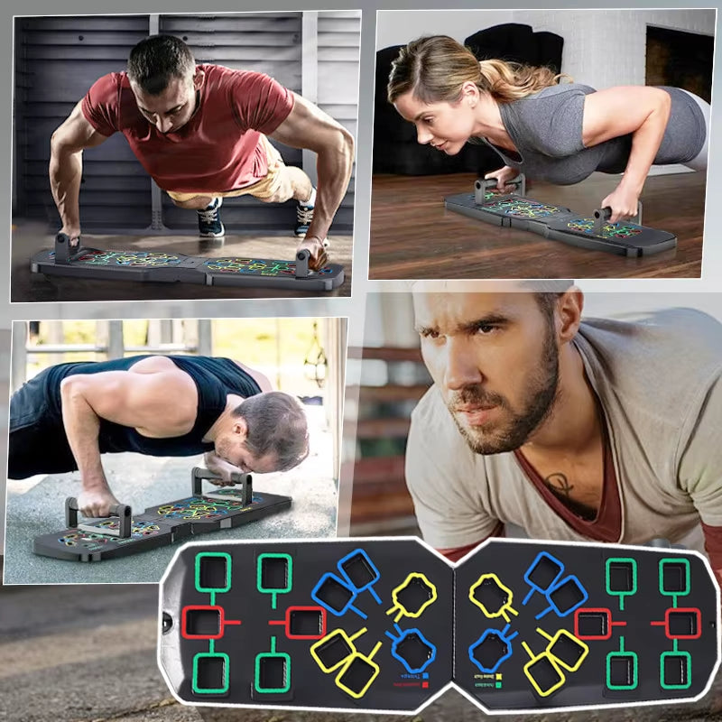 Foldable Push-Up Board System – 14-in-1 Home Gym Trainer for Chest, Arms, Core & Back